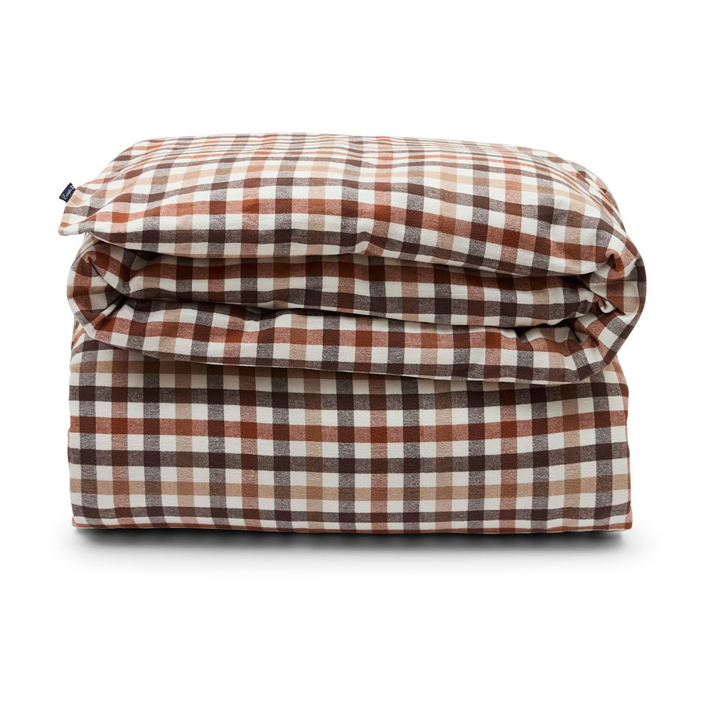 Refreshing Checked cotton and flannel duvet cover 220x220 cm